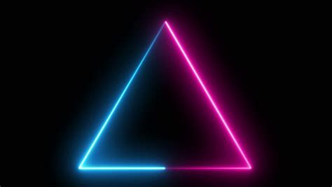 Abstract Neon Triangle Fluorescent Light Loop Stock Footage Video 100