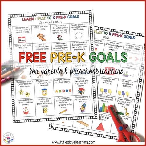 Free Printable Pre K Goals For Preschool Parents And Teachers Parents