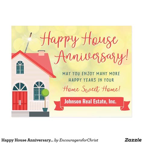 Happy House Anniversary From Realtor Postcard Realtor