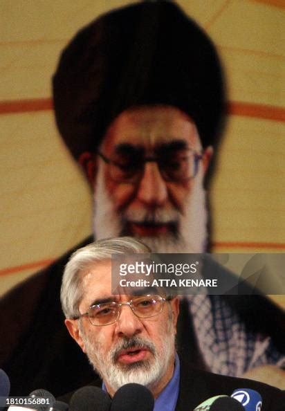 Former Iranian Premier Mir Hossein Mousavi Speaks During A Press News Photo Getty Images