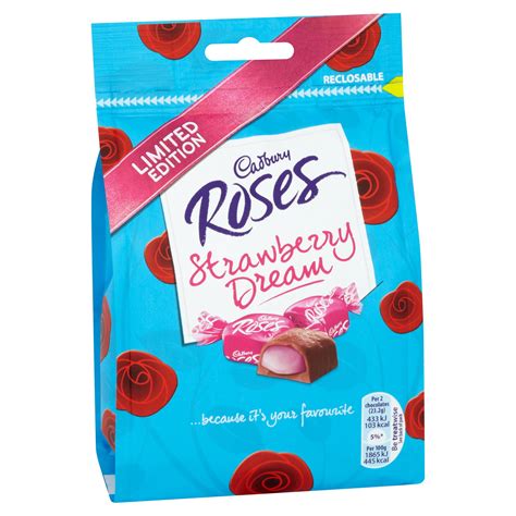 Cadbury Roses Strawberry Dream Chocolate Bag 93g Sharing Bags And Tubs