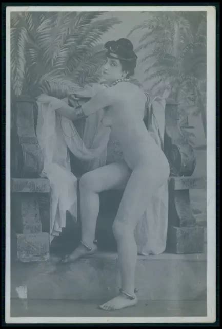 French Nude Woman Ghost Slave Original Old Early S Photo Postcard