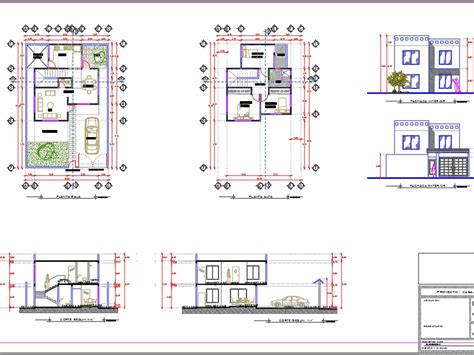 Vivienda Unifamiliar Niveles En Autocad Cad Kb Bibliocad