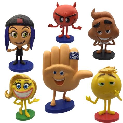 Emoji Movie Action Figures Hi 5 Jailbreak Gene Poop Ice Cream Mel Meh