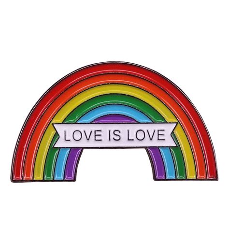 Rainbow Enamel Pin Gay Pride Brooch Love Is Love Same Sex Marriage Badge Equal Love Pins Lgbt