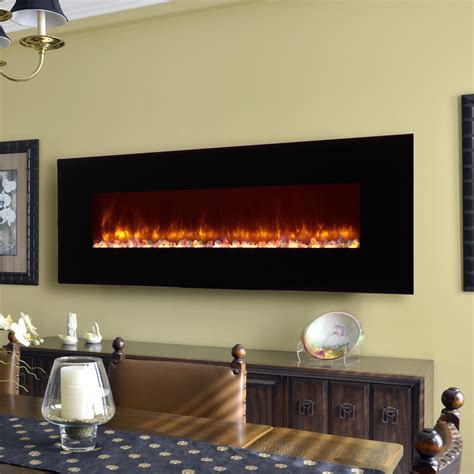 Clevr 750 1500w 48 Heat Adjustable Electric Wall Mount Fireplace