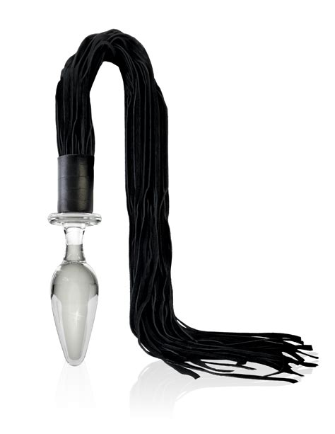 Glass Anal Plug Black Leather Whip Icicles No 49