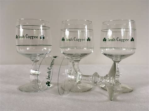 4 vintage irish coffee glasses from the 70s durobor