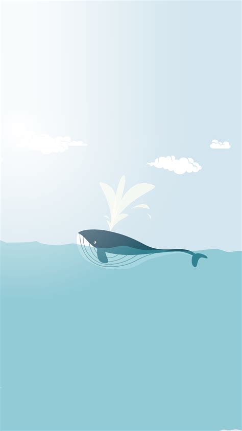 Minimal Iphone Wallpapers Happy Whale Pinteres