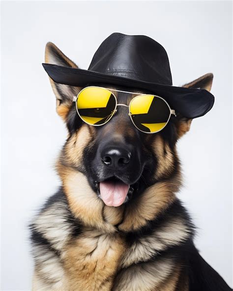Premium Photo A Dog Wearing Sunglasses And Hat