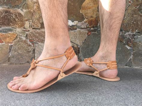 Barefoot Men Sandals 100 Genuine Leather Barefoot Huarache Etsy Ledersandalen Herren