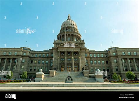 The Front Of The State Capitol Building In Boise Idaho Usa Stock