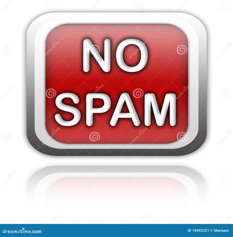 No Spam Button Stock Illustration Illustration Of Graphic 10492221