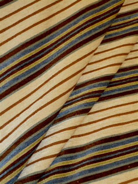 Chenille Railroaded Multicolor Stripe Fabric