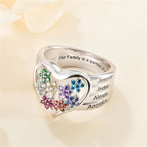 Personalisierte Sterling Silber Omas Garten Birthstone Blume Familie