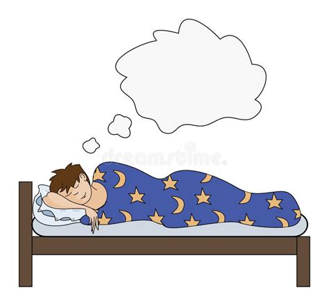 Man Dreaming In Bed Stock Illustration Illustration Of Pajamas 33286574