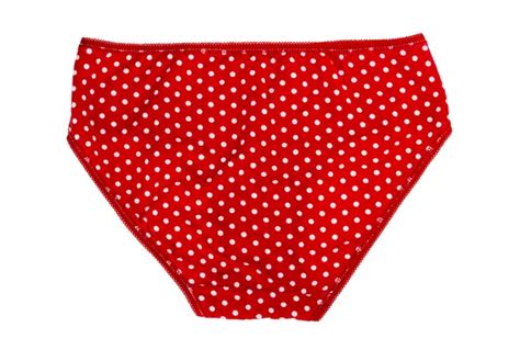 Red Polka Dot Panties For Girls Isolated On White Background Stock