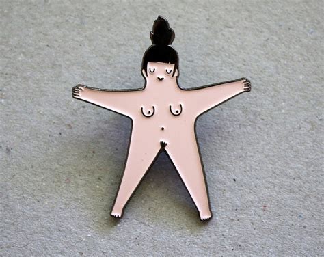 Superstar Pin Naked Girl Enamel Pin Pink Etsy