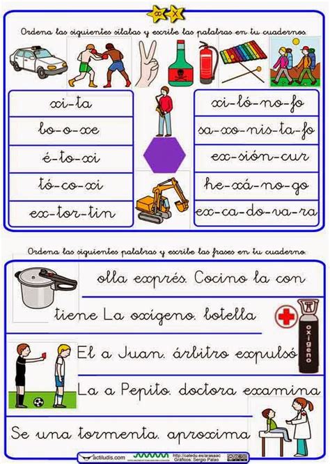 Palabras Con X Para Ninos Con Dibujos Palabras Español España