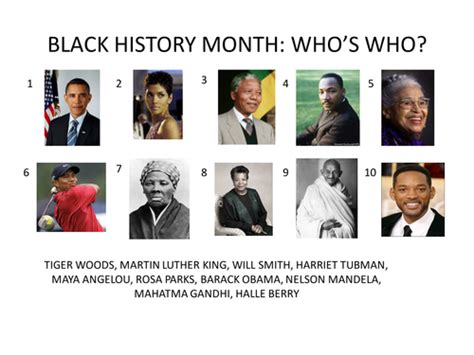 Black History Month Quiz By Mpc Teaching Resources Tes