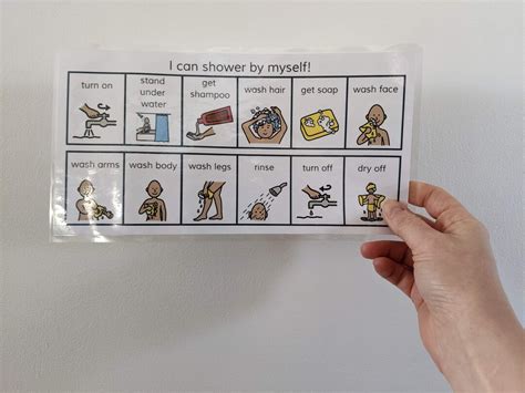 Showering Visual Schedule Picture Sequence Behaviour Support Etsy