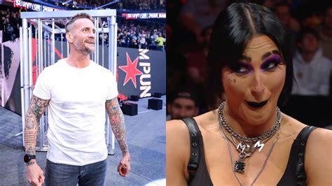 Watch Cm Punk Has A Flirtatious Interaction With Rhea Ripley During His Return Match At Wwe Msg
