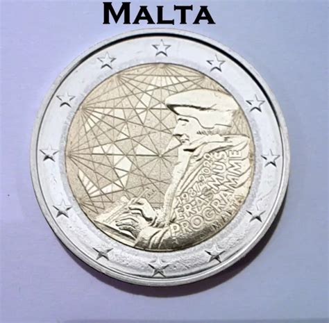 2 Euro Commemorative Coin Malta 2022 35th Anniversary Of The Erasmus