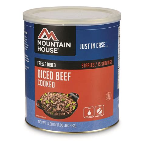 Most pouch packaged freeze dried foods have a 10 year shelf life. Mountain House Emergency Food Freeze-Dried Diced Beef, 15 ...