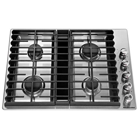Kitchenaid 30 In Gas Downdraft Cooktop In Stainless Steel With 4