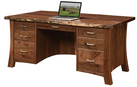 Lexington Solid Wood Live Edge Executive Desk