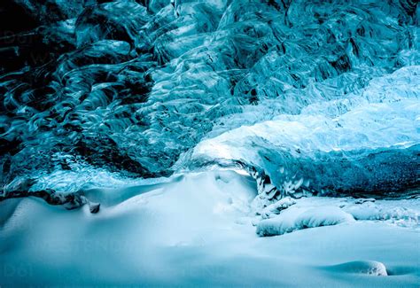 Glacier Ceiling Of Ice Cave Stock Photo