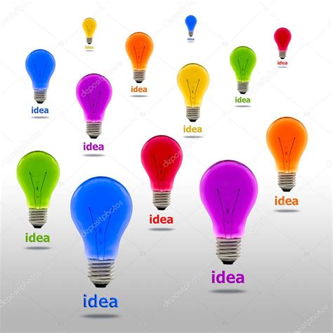Colorful Idea Light Bulb ⬇ Stock Photo Image By © Tungphoto 8024069