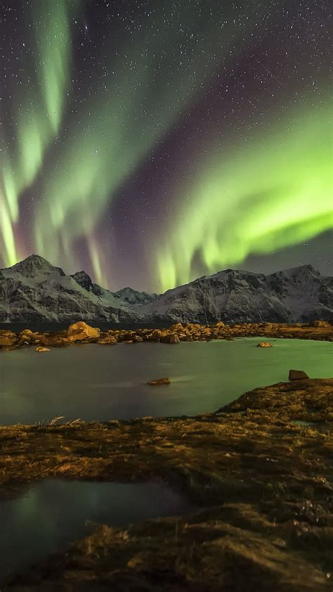 720p Free Download Northern Light Aurora Borealis Landscape