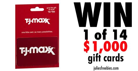 We offer average savings of 10% on over 4,000 brands, and our 1 year. Win a T.J. Maxx Gift Card - Julie's Freebies