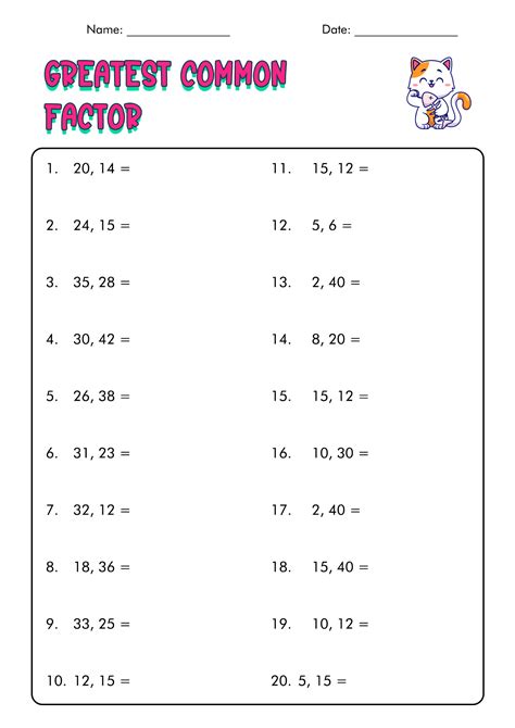 Https://tommynaija.com/worksheet/greatest Common Factor Worksheet With Answers Pdf