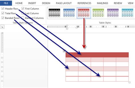 Ms Word 2013 Useful Table Design Features Technical