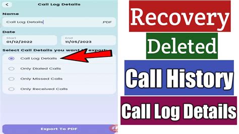 Deleted Call History Recovery Deleted Call Logs Recover Youtube