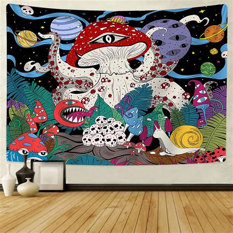 Psychedelic Mushroom Tapestry Hippie Room Decor Tapestries Forest Psychedelic Aliexpress