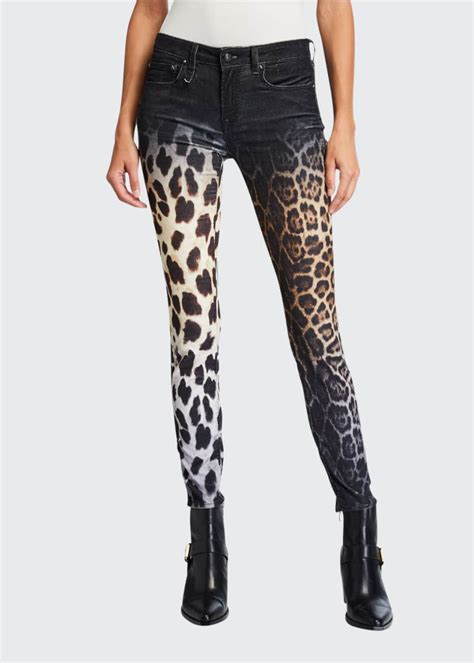 R Alison Leopard Print Skinny Jeans Bergdorf Goodman
