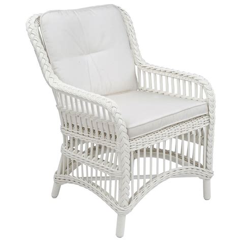 Kingsley Bate Chatham Coastal Beach White Woven Wicker Outdoor Dining