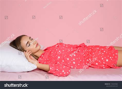 Beautiful Teen Girl Sleeping Comfortable Pillow Stock Photo 1194357682