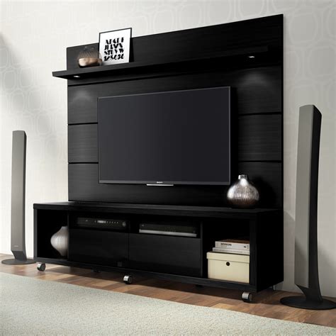 Manhattan Comfort Cabrini Tv Stand And Floating Wall Tv Panel With Led