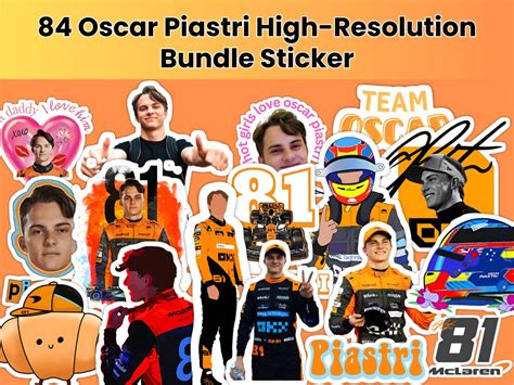 Oscar Piastri Sticker Pack Editable Ready To Print And Instant