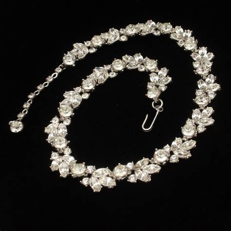 Trifari Rhinestone Necklace Vintage | Evening necklace, Vintage necklace, Rhinestone necklace