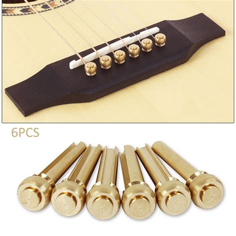 6pcs Pure Copper Acoustic Guitar Bridge Pins String Nail Pins Chord Cone H5y7 Ebay