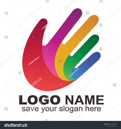 Creative Hand Logo Colorful Hand Logos Stock Vector Royalty Free