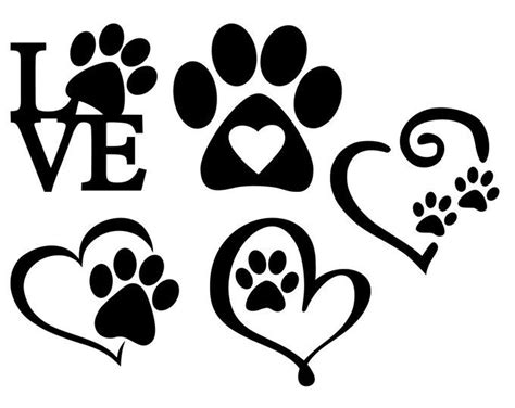 Pawprint clipart dog love, Pawprint dog love Transparent FREE for