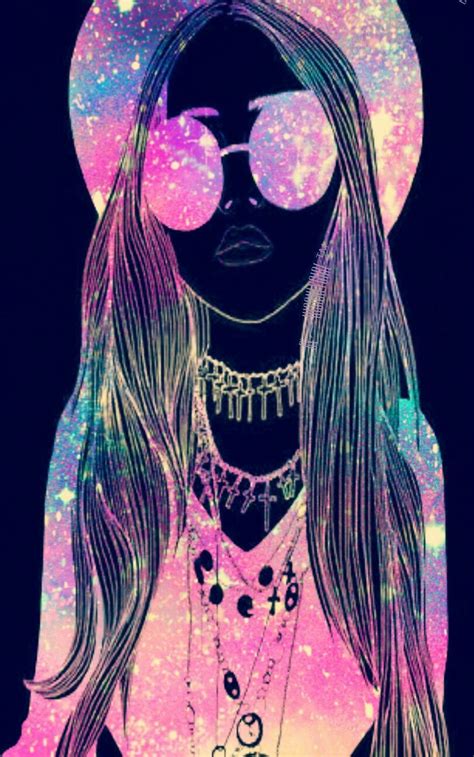 Hipster Girl Galaxy Wallpaper I Created Drawings Pinterest