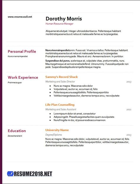 A microsoft word resume template is a tool which is 100% free to download and edit. Latest Resume Templates 2018 | 100+ resume examples in Word