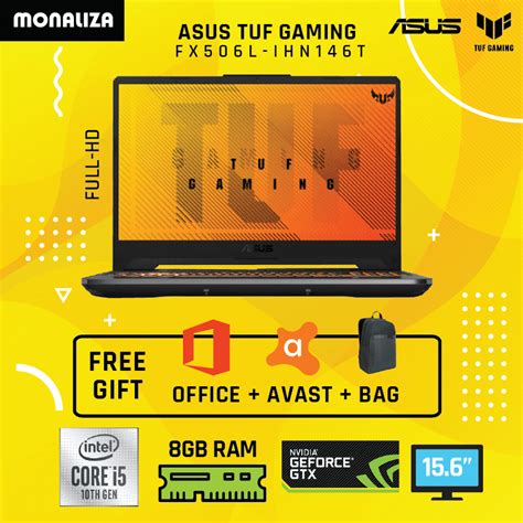 Asus Laptop Tuf Gaming Fx506l Ihn146t Intel Core I5 10300hnvidia